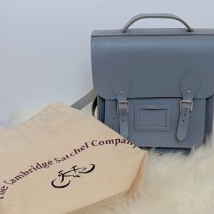 The Cambridge Satchel Company Dusty Blue Leather Backpack with original dustbag
